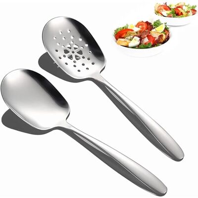 CCYKXA Serving Spoon, Set of 2 Large Spoons, Stainless Steel Serving Spoons, Large Buffet Serving Spoon for Family Gatherings, Hotels, Picnics CCYKXA Serving Spoon, Set of 2 Large Spoons, Stainless Steel Serving Spoons, Large Buffet Serving Spoon for Family Gatherings, Hotels, Picnics