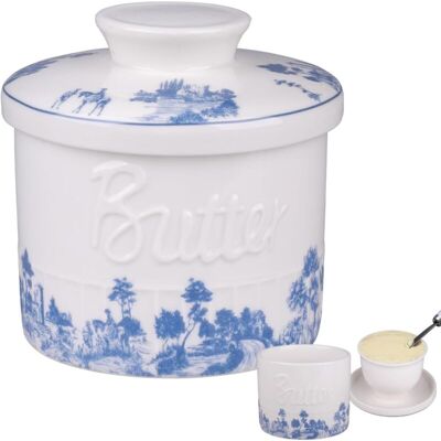 YS-YALOTRS Ceramic Butter Dish, 250g Porcelain Butter Dish with Water Line for Spreading Fresh Butter, Water-Filled Butter Dish with Lid to Keep Butter Fresh, YS-YALOTRS Ceramic Butter Dish, 250g Porcelain Butter Dish with Water Line for Spreading Fresh Butter, Water-Filled Butter Dish with Lid to Keep Butter Fresh,