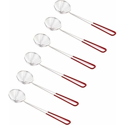 GOTRAYS Fondue Strainers,6pcs Long Handle Stainless Steel Fine Mesh Strainer Steel, Chinese Fondue Strainer Kitchen Long Handle Pearl Strainer Suitable for GOTRAYS Fondue Strainers,6pcs Long Handle Stainless Steel Fine Mesh Strainer Steel, Chinese Fondue Strainer Kitchen Long Handle Pearl Strainer Suitable for