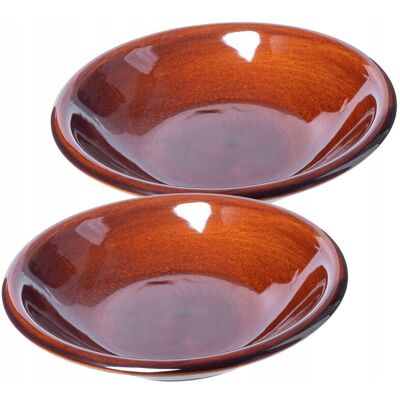 KADAX clay plate with ceramic coating, dinner plate, deep, 23 cm, 2 pieces KADAX clay plate with ceramic coating, dinner plate, deep, 23 cm, 2 pieces
