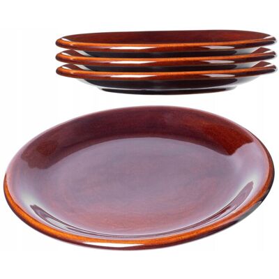 KADAX clay plate with ceramic coating, dinner plate, flat, 24 cm, 4 pieces KADAX clay plate with ceramic coating, dinner plate, flat, 24 cm, 4 pieces