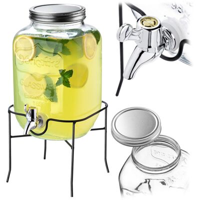 KADAX Glass Beverage Dispenser, 4L, Water Dispenser with Tap and Lid, Juice Dispenser, Soda Dispenser, Glass Carafe, Tap Bottle, Cold Drink Dispenser KADAX Glass Beverage Dispenser, 4L, Water Dispenser with Tap and Lid, Juice Dispenser, Soda Dispenser, Glass Carafe, Tap Bottle, Cold Drink Dispenser