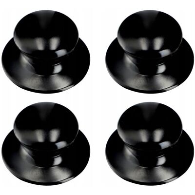 KADAX Pot Lid Handle, made of plastic and stainless steel, 4 pieces, glossy black KADAX Pot Lid Handle, made of plastic and stainless steel, 4 pieces, glossy black