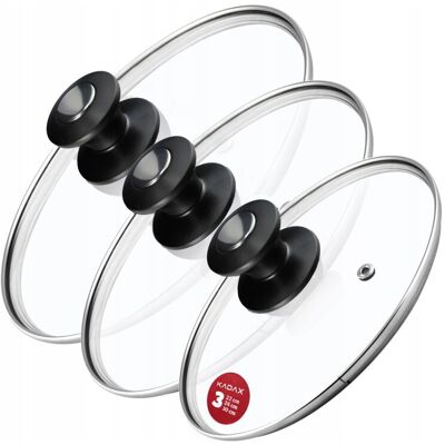 KADAX Pot Lid Set, Universal Glass Lids with Handle, Heat-Resistant Lid Set in Various Colors KADAX Pot Lid Set, Universal Glass Lids with Handle, Heat-Resistant Lid Set in Various Colors