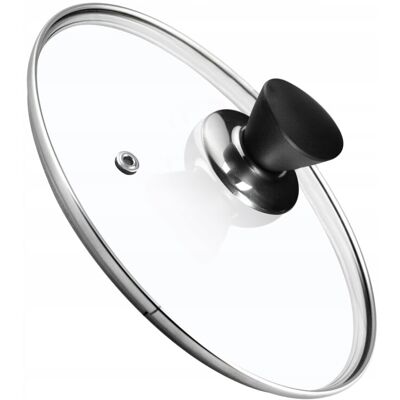 KADAX Pot Lid, Universal Glass Lid with Matte Black Handle, Lid, 28 cm KADAX Pot Lid, Universal Glass Lid with Matte Black Handle, Lid, 28 cm