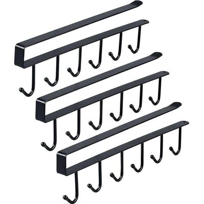 MUMU Kitchen Storage Accessories Set with 3 Cup Holders No Drilling, Storage Hooks for Cups, Mugs, Wine Glasses, Kitchen Utensils with Self-Adhesive MUMU Kitchen Storage Accessories Set with 3 Cup Holders No Drilling, Storage Hooks for Cups, Mugs, Wine Glasses, Kitchen Utensils with Self-Adhesive