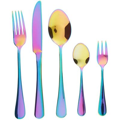 Beliani Stainless Steel Multicolour 30-Piece Cutlery Set - For 6 People Beliani Stainless Steel Multicolour 30-Piece Cutlery Set - For 6 People