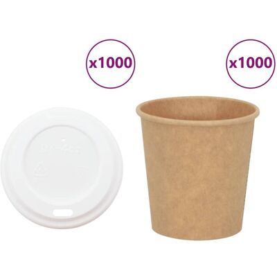 vidaXL Paper Coffee Cups with Lids - 1000 pcs - 4oz 100ml - Coffee Cups vidaXL Paper Coffee Cups with Lids - 1000 pcs - 4oz 100ml - Coffee Cups