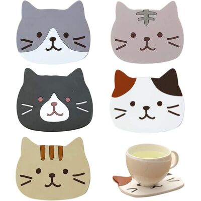 Csparkv - Pieces Cute Silicone Mug Coasters, Decorative Coasters, Non-Slip Washable Coasters for Wine, Glass, Tea, Coffee, Beer, Kitchen Decor, Gift Csparkv - Pieces Cute Silicone Mug Coasters, Decorative Coasters, Non-Slip Washable Coasters for Wine, Glass, Tea, Coffee, Beer, Kitchen Decor, Gift