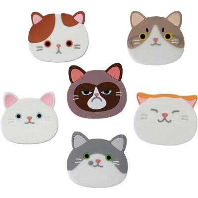 TORMATOR Pieces Silicone Cat Coasters, Cute Cat Coasters, Cat Coasters, Decorative Glass Coasters, Coasters for Wine, Glasses, Tea Cups and Drinks (Silica Gel) TORMATOR Pieces Silicone Cat Coasters, Cute Cat Coasters, Cat Coasters, Decorative Glass Coasters, Coasters for Wine, Glasses, Tea Cups and Drinks (Silica Gel)