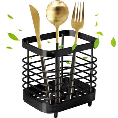 OEM 1 Pcs Stainless Steel Cutlery Drainer, Metal Cutlery Holder, Kitchen Utensil Holder For Storing Knives, Forks, Spoons And Chopsticks In The Kitchen, Matte Black OEM 1 Pcs Stainless Steel Cutlery Drainer, Metal Cutlery Holder, Kitchen Utensil Holder For Storing Knives, Forks, Spoons And Chopsticks In The Kitchen, Matte Black