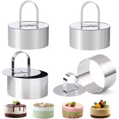 OEM Round Stainless Steel Cookie Cutters – Set Of 4 Perforated Pastry Rings With Pusher, For Mousse, Tarts And Presentation OEM Round Stainless Steel Cookie Cutters – Set Of 4 Perforated Pastry Rings With Pusher, For Mousse, Tarts And Presentation