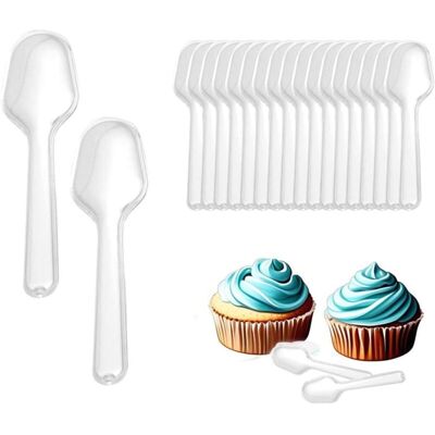 JSSEVN 200 Pcs Small Transparent Dessert Spoons 7.5cm, Reusable Plastic Spoons, Small Plastic Serving Spoons, Mini Tasting Spoons JSSEVN 200 Pcs Small Transparent Dessert Spoons 7.5cm, Reusable Plastic Spoons, Small Plastic Serving Spoons, Mini Tasting Spoons