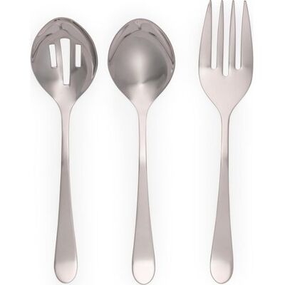 OEM 3-piece Serving Cutlery Set - 18/10 Stainless Steel, Perforated Spoon, Spoon, Serving Fork, Salad Fork, Dishwasher Safe, 23 Cm, Mirror Finish OEM 3-piece Serving Cutlery Set - 18/10 Stainless Steel, Perforated Spoon, Spoon, Serving Fork, Salad Fork, Dishwasher Safe, 23 Cm, Mirror Finish