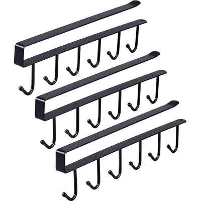 OEM Kitchen Storage Accessory Set Of 3 No-drill Cup Holders Storage Hooks For Cups, Tumblers, Wine Glasses, Kitchen Utensils With Self-adhesive Screws - Black OEM Kitchen Storage Accessory Set Of 3 No-drill Cup Holders Storage Hooks For Cups, Tumblers, Wine Glasses, Kitchen Utensils With Self-adhesive Screws - Black