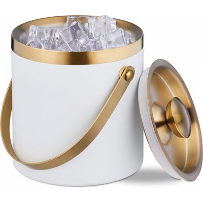 Relaxdays Ice Cube Bucket, Stainless Steel, Double-Walled, with Lid & Handle, 1.5 Litre, Wine, Bottle Cooler Relaxdays Ice Cube Bucket, Stainless Steel, Double-Walled, with Lid & Handle, 1.5 Litre, Wine, Bottle Cooler