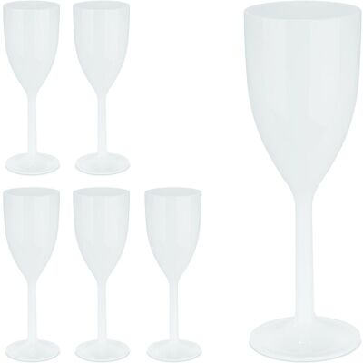 Plastic Wine Glasses, Set of 6, Shatterproof, bpa Free, 220 ml, Reusable, Cups for Camping & Parties, White - Relaxdays Plastic Wine Glasses, Set of 6, Shatterproof, bpa Free, 220 ml, Reusable, Cups for Camping & Parties, White - Relaxdays