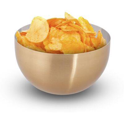 3x Round Serving Bowls, Modern Design, Stainless Steel, Salad & Snacks, ø 15 cm, Baking & Mixing, Gold/Silver - Relaxdays 3x Round Serving Bowls, Modern Design, Stainless Steel, Salad & Snacks, ø 15 cm, Baking & Mixing, Gold/Silver - Relaxdays