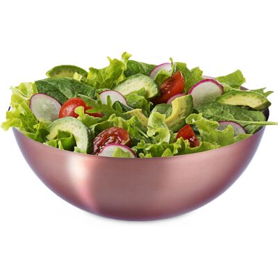 Relaxdays - Set of 3 Serving Bowls, ø 23.5 cm, Stainless Steel, Modern, for Salad & Snacks, Baking & Mixing, 2L, Copper Relaxdays - Set of 3 Serving Bowls, ø 23.5 cm, Stainless Steel, Modern, for Salad & Snacks, Baking & Mixing, 2L, Copper