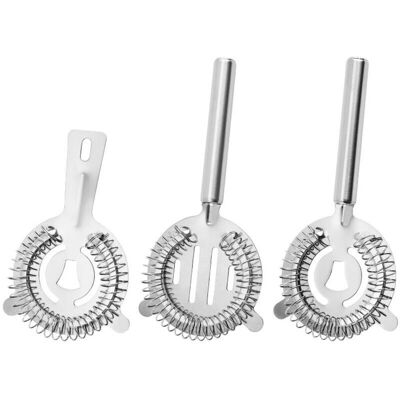 TORMATOR Set of 3 Professional Cocktail Strainers for Shakers and Mixing Glasses, 304 Stainless Steel, Integrated Stability Notch, Mixology Accessory TORMATOR Set of 3 Professional Cocktail Strainers for Shakers and Mixing Glasses, 304 Stainless Steel, Integrated Stability Notch, Mixology Accessory
