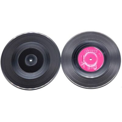 TORMATOR Set of 6 coasters, vinyl record (LP) design, retro style, non-slip, for cups, coffee and drinks TORMATOR Set of 6 coasters, vinyl record (LP) design, retro style, non-slip, for cups, coffee and drinks