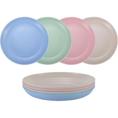 TEHTUY Small, unbreakable wheat straw plates, reusable plate sets of 4, dishwasher and microwave safe, perfect for dinner TEHTUY Small, unbreakable wheat straw plates, reusable plate sets of 4, dishwasher and microwave safe, perfect for dinner