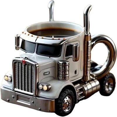 TEHTUY Stainless steel car-shaped coffee mug, gift for car enthusiasts, coasters not included, white TEHTUY Stainless steel car-shaped coffee mug, gift for car enthusiasts, coasters not included, white