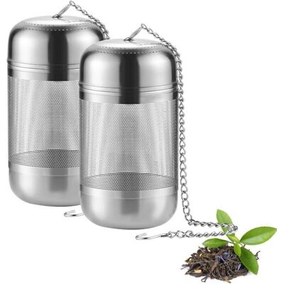 BASETBL Stainless Steel Tea Infuser, 2 Pieces Fine Mesh Tea Filter with Chain, Tea Filter for Loose Leaf Tea, Stainless Steel Tea Strainer for Teapots, Mugs, BASETBL Stainless Steel Tea Infuser, 2 Pieces Fine Mesh Tea Filter with Chain, Tea Filter for Loose Leaf Tea, Stainless Steel Tea Strainer for Teapots, Mugs,