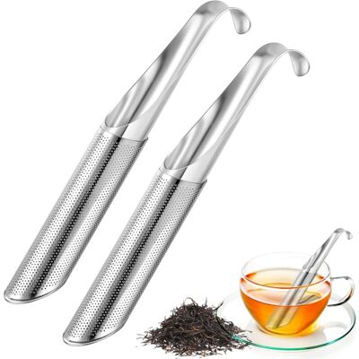AIPERQ Tea Filter,2pcs Stainless Steel Infusers Stainless Steel Tube Herb Spice Strainer Tea Filter and Lid Universal for Teapot, Mug, Cup, Bottle - Set of 2 AIPERQ Tea Filter,2pcs Stainless Steel Infusers Stainless Steel Tube Herb Spice Strainer Tea Filter and Lid Universal for Teapot, Mug, Cup, Bottle - Set of 2