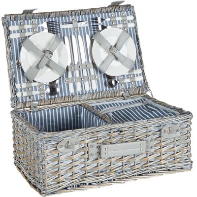Beliani Picnic Basket - Handmade Wicker with Cooler & Accessories Beliani Picnic Basket - Handmade Wicker with Cooler & Accessories