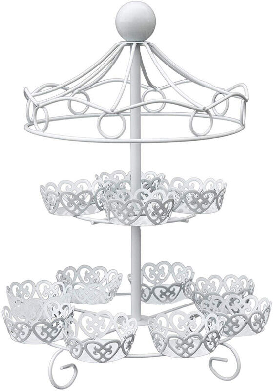 TLILY 2 Layer-12 Count Carousel Cupcake Stand Holder Display Wedding Cake Cup