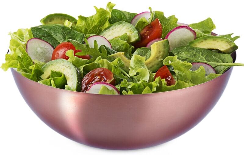 Relaxdays - Set of 2 Serving Bowls, Stainless Steel, Modern Design, Salad & Snacks, Baking & Mixing, HxØ: 9x23.5cm, Copper