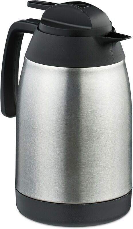 Vacuum Coffee Jug made of Stainless Steel, Keep Drinks Warm, Thermo Pot, vol. 1.5 Litre, with Handle, Silver - Relaxdays
