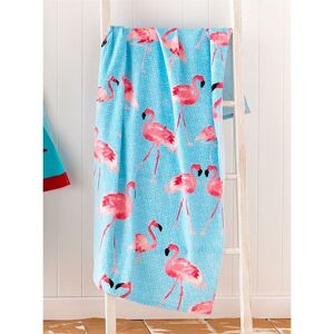 Catherine Lansfield - Flamingo Multi Beach Towel 100% Cotton Summer Holiday Accessories 160 x 76cm - Multi