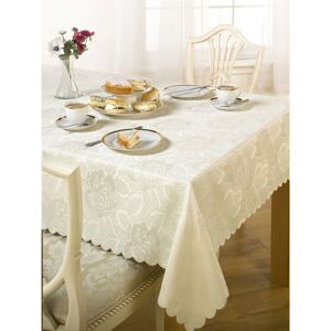 EMMA BARCLAY Table Cloth Damask Rose 63 Rd. Cream - Cream