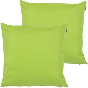 VEEVA 2 Pack Outdoor Cushion - 43cm x 43cm - Ready Fibre Filled, Water Resistant - Decorative Scatter Cushions for Garden Chair
