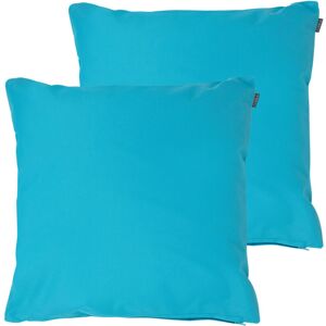 VEEVA 2 Pack Outdoor Cushion - 43cm x 43cm - Ready Fibre Filled, Water Resistant - Decorative Scatter Cushions for Garden Chair