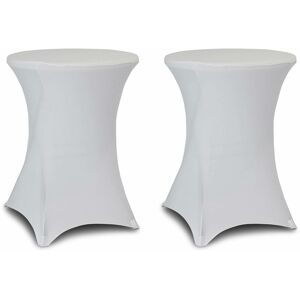 Sweeek - 2 stretch covers for Ø80cm x 110cm event tables - Gala - white polyester - White