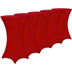 Deuba 5x Fitted High Bar Cocktail Table Cloth Covers spandex Lycra Stretch Wedding 5er Set Ø60 cm / bordeaux rot (de)