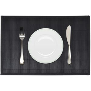 Berkfield Home - 6 Bamboo Placemats 30 x 45 cm Black