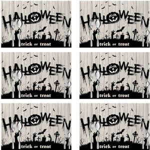 PESCE 6pcs Halloween Decorative Placemats, Linen Durable Table Mats style4