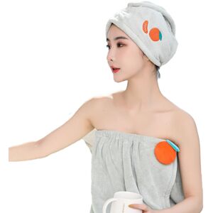 PESCE Absorbent Quick Dry Spa Bath Wrap Shower Skirt and Hair Drying Turban - 2pc Set style10