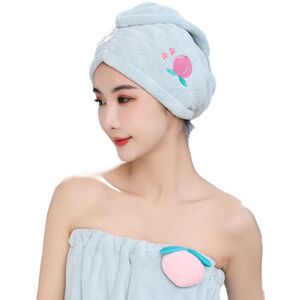 PESCE Absorbent Quick Dry Spa Bath Wrap Shower Skirt and Hair Drying Turban - 2pc Set style12