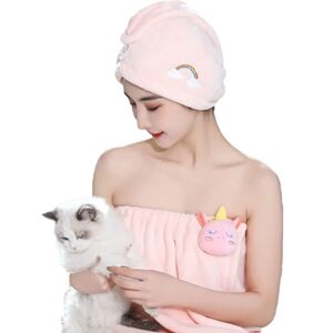 PESCE Absorbent Quick Dry Spa Bath Wrap Shower Skirt and Hair Drying Turban - 2pc Set style2