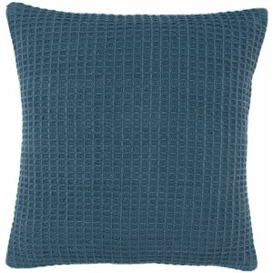 Appletree Loft Bruges Waffle Weave 100% Cotton Filled Cushion, Ink Blue, 43 x 43 Cm