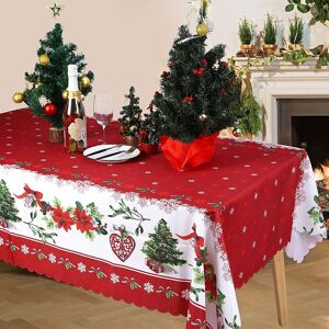 AOUGO Christmas Tablecloth, Christmas Tablecloth Tablecloths for Rectangle Tables Washable Stain-Resistant Rectangular Table Cover for Christmas New Year