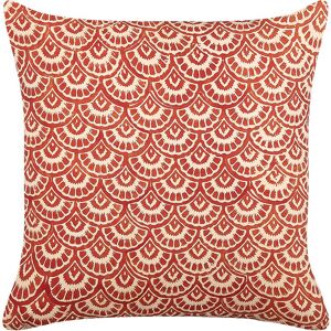 Beliani - Cotton Scatter Cushion Red Cream Geometric Pattern 45 x 45 cm rhus - Red