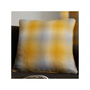 Lincoln Check Piped Filled Cushion, Ochre, 43 x 43 Cm - Curtina