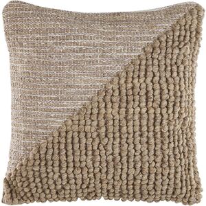 Beliani - Scatter Cushion Removable Cover Textured Pattern 45x45 Beige Aslanapa - Beige