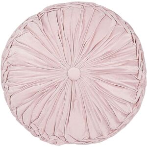 Beliani - Modern Fabric Pink Polyester with Pleats Throw Pillow Round 40 cm Udala - Pink